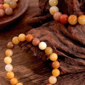 Gelb Jade Naturstein Perlenarmband