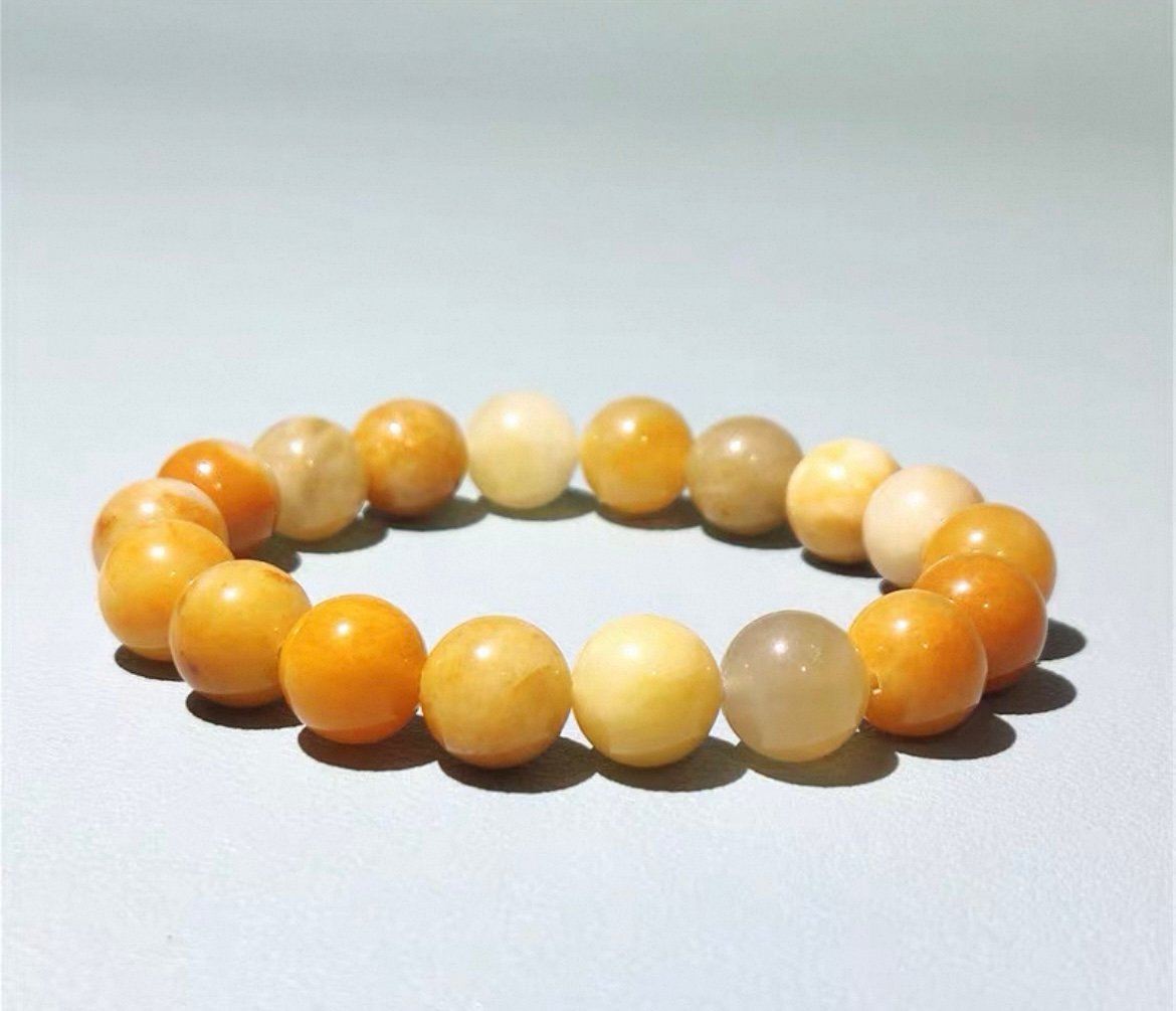 Gelb Jade Naturstein Perlenarmband - Image 2