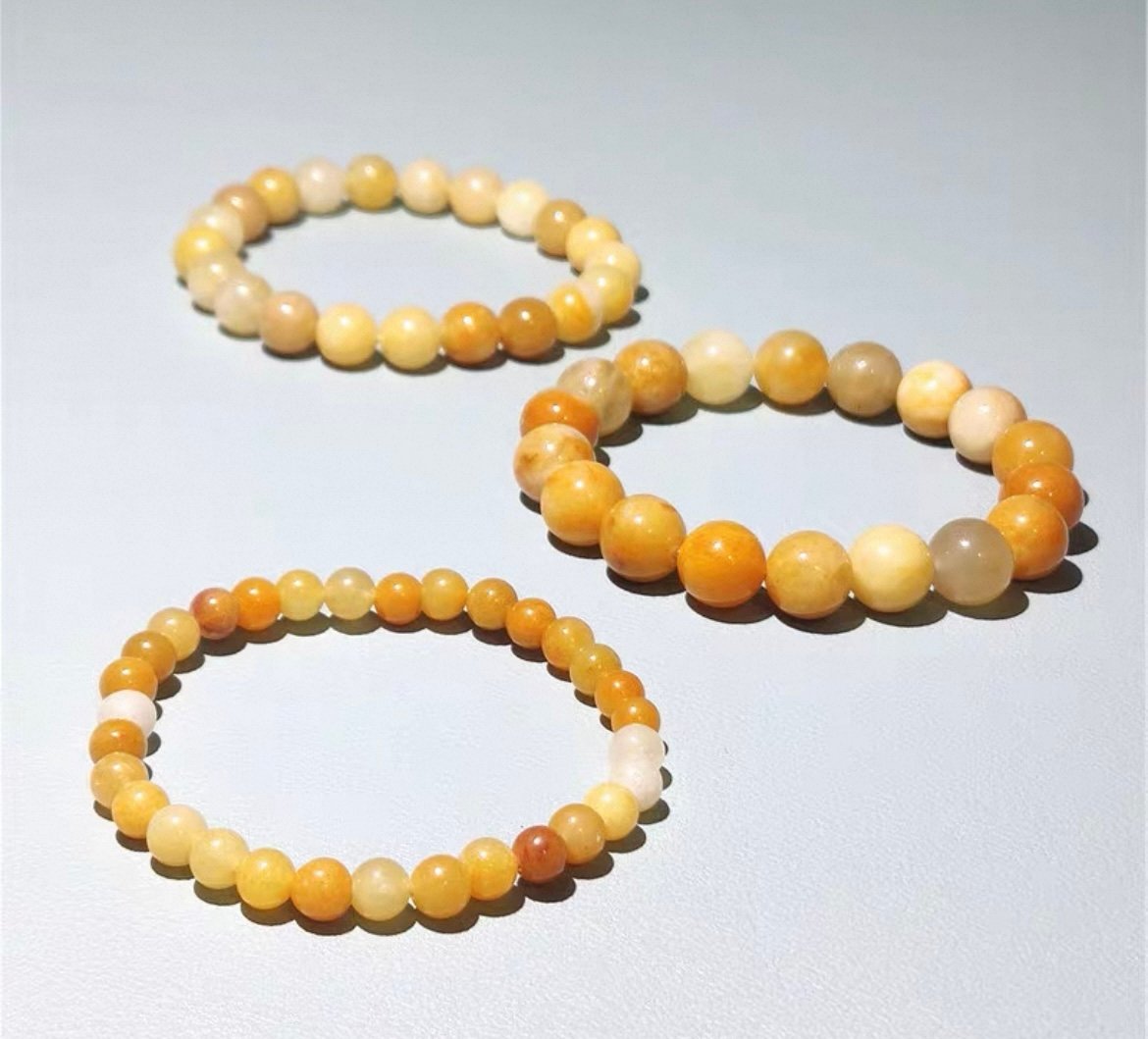 Gelb Jade Naturstein Perlenarmband - Image 8