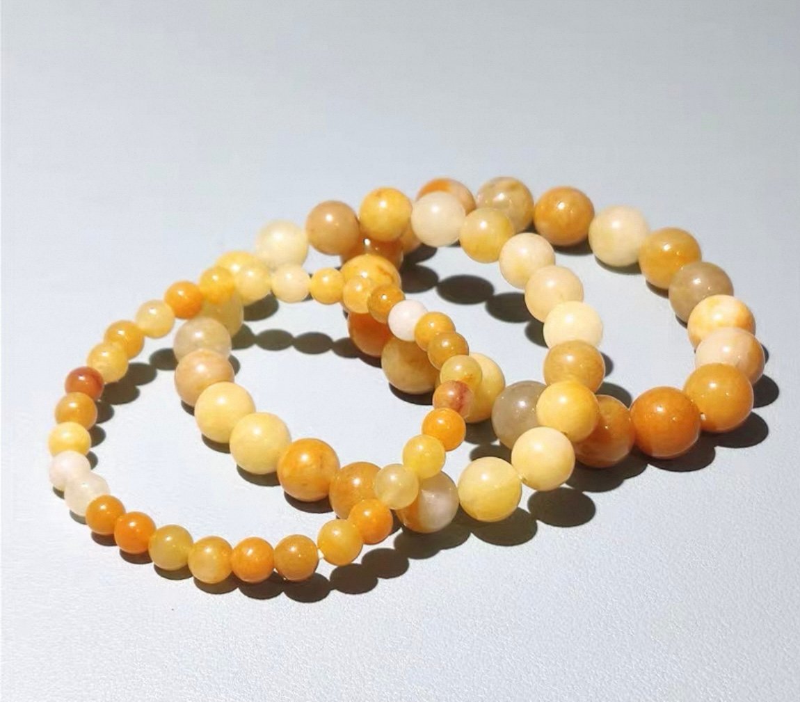Gelb Jade Naturstein Perlenarmband - Image 7
