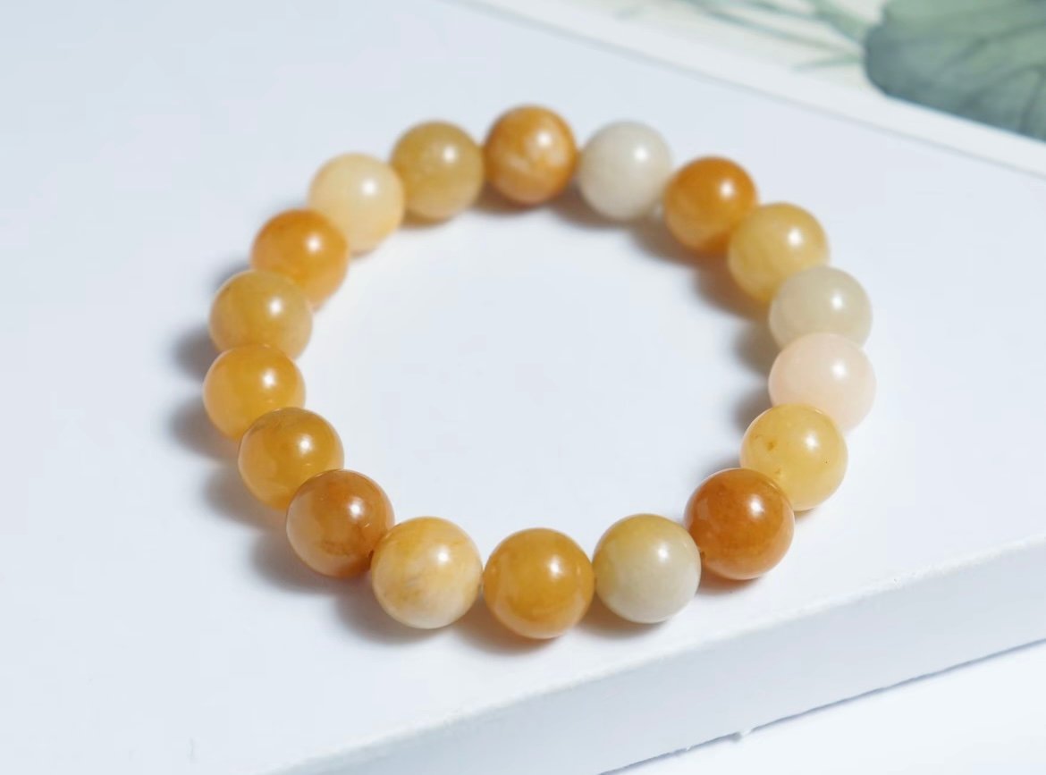 Gelb Jade Naturstein Perlenarmband - Image 6