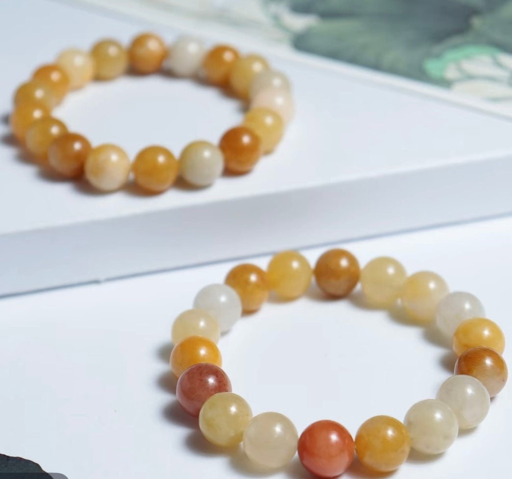 Gelb Jade Naturstein Perlenarmband - Image 4