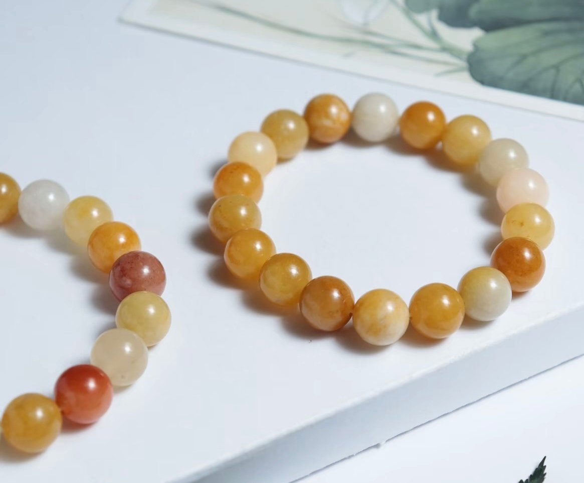 Gelb Jade Naturstein Perlenarmband - Image 5