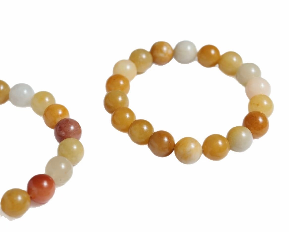 Gelb Jade Naturstein Perlenarmband - Image 3