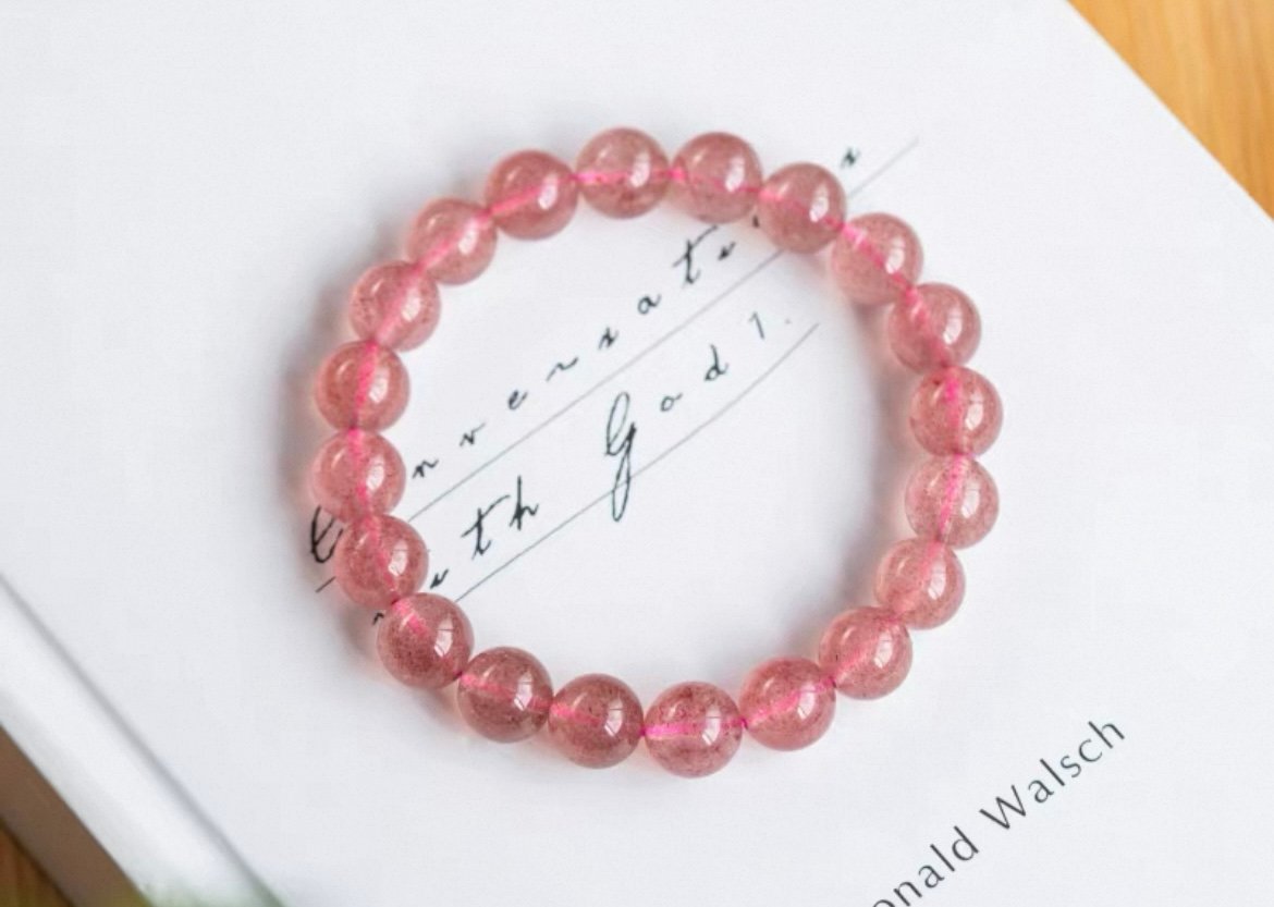 Rosa Erdbeerquarz, 8mm Natürlicher Stein - Image 7