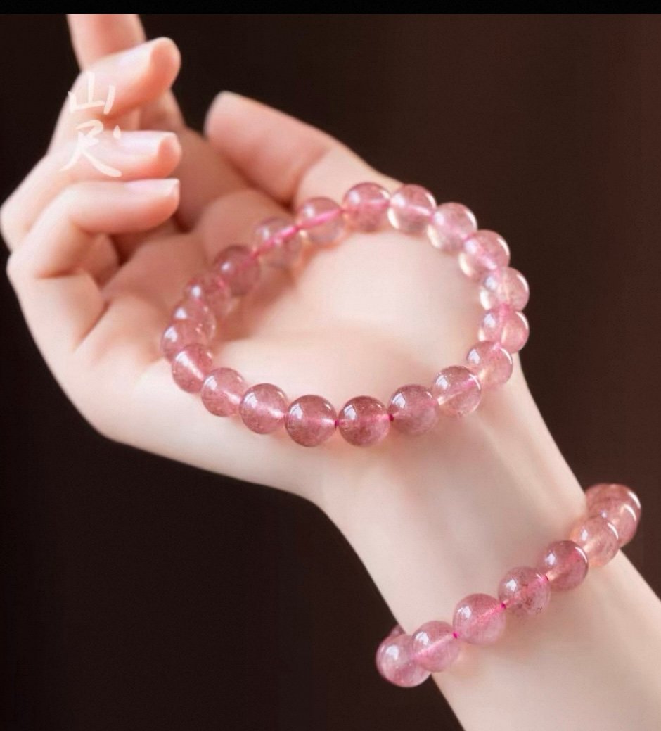 Rosa Erdbeerquarz, 8mm Natürlicher Stein