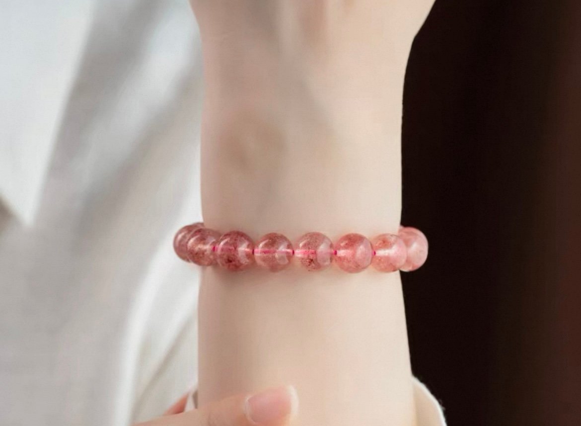 Rosa Erdbeerquarz, 8mm Natürlicher Stein - Image 6