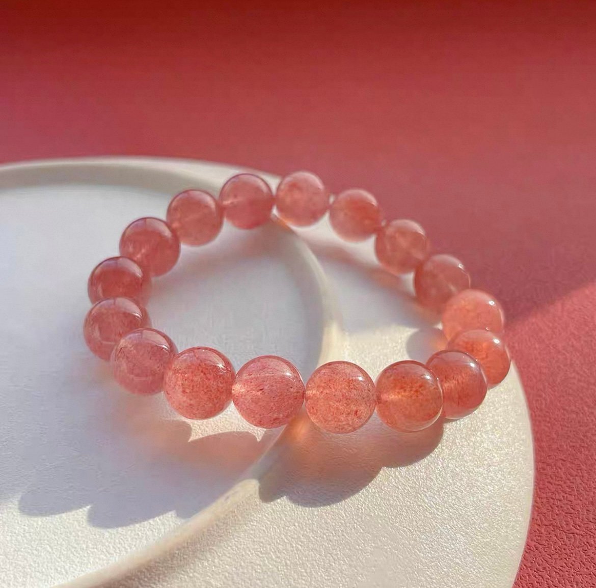 Rosa Erdbeerquarz, 8mm Natürlicher Stein - Image 2