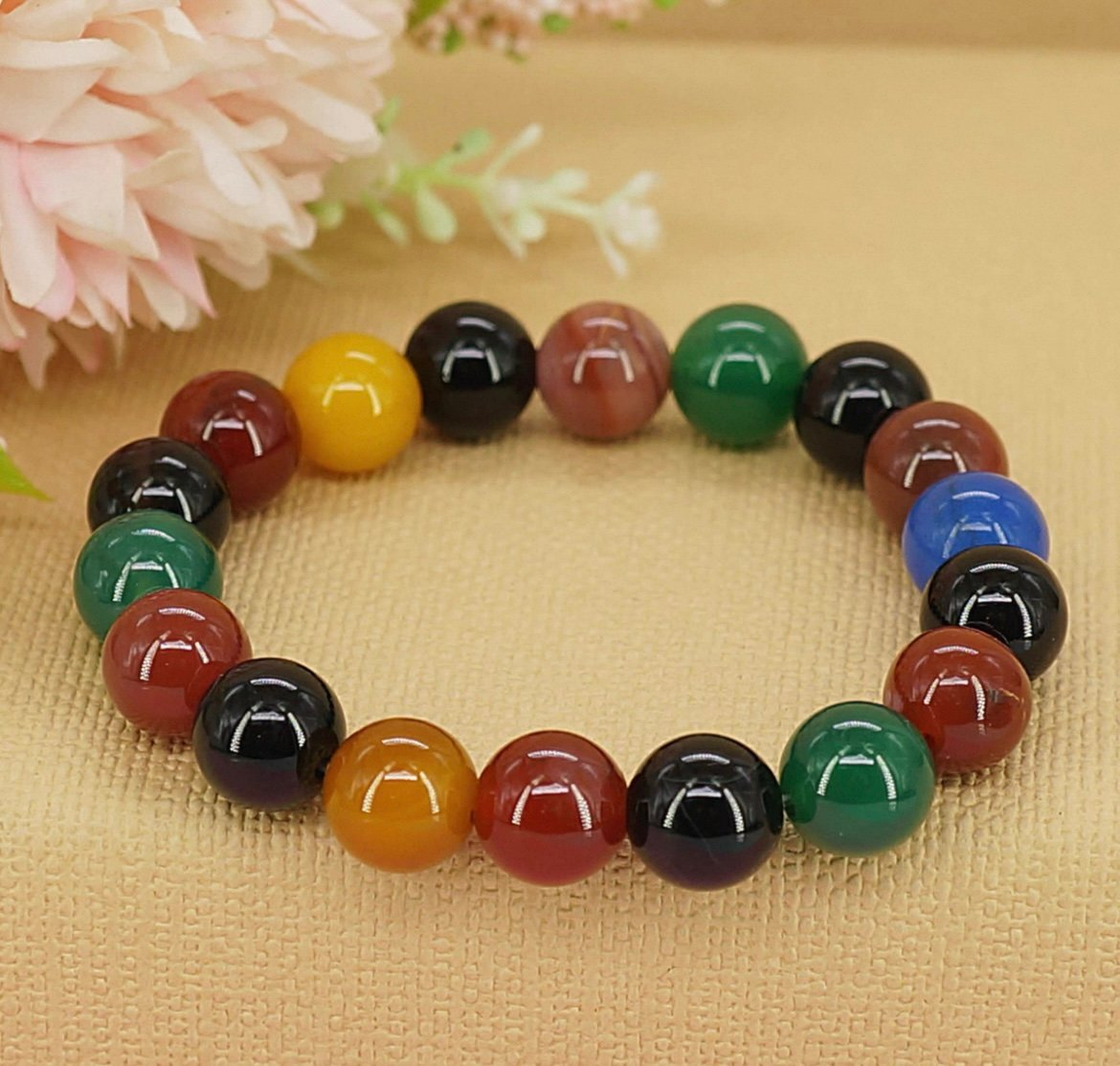 Armreif aus bunten Achatperlen - Image 2