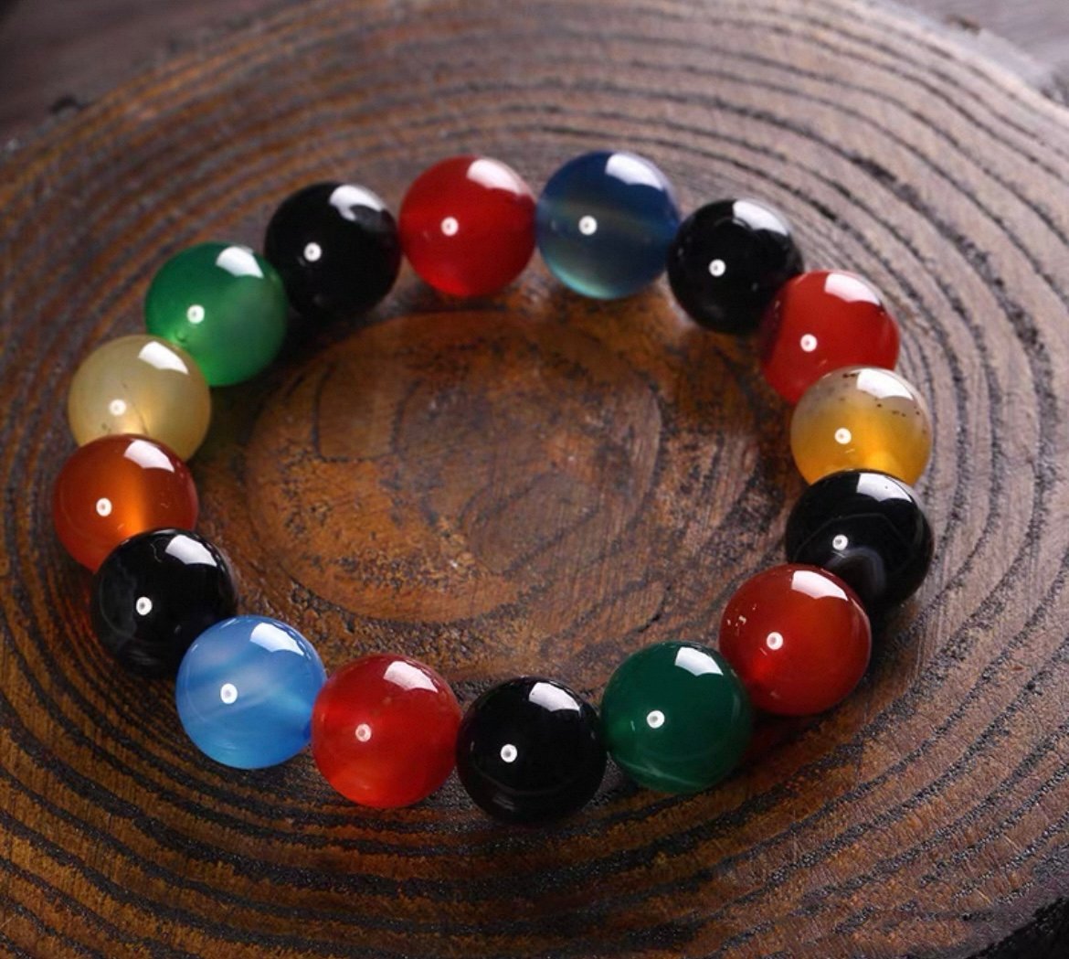Armreif aus bunten Achatperlen - Image 4
