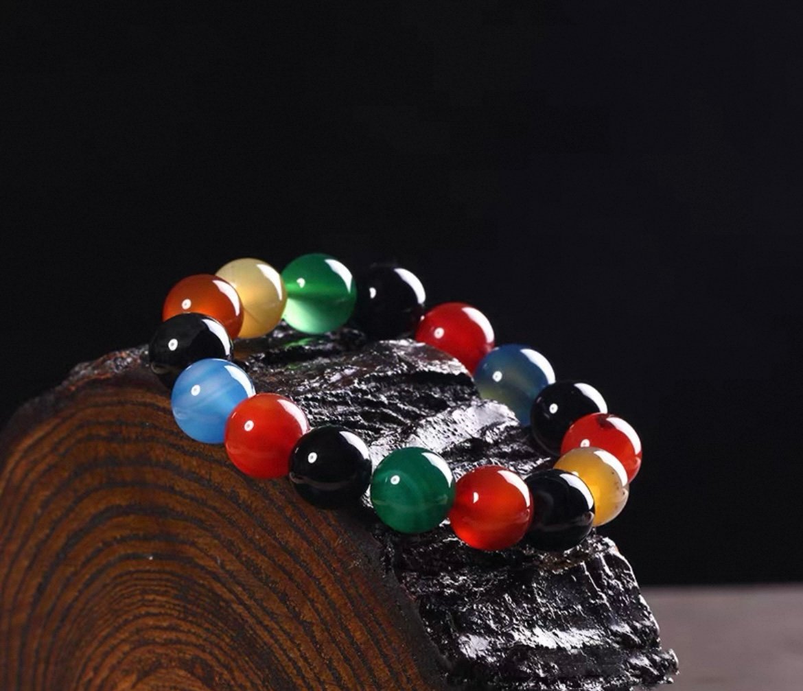 Armreif aus bunten Achatperlen - Image 5