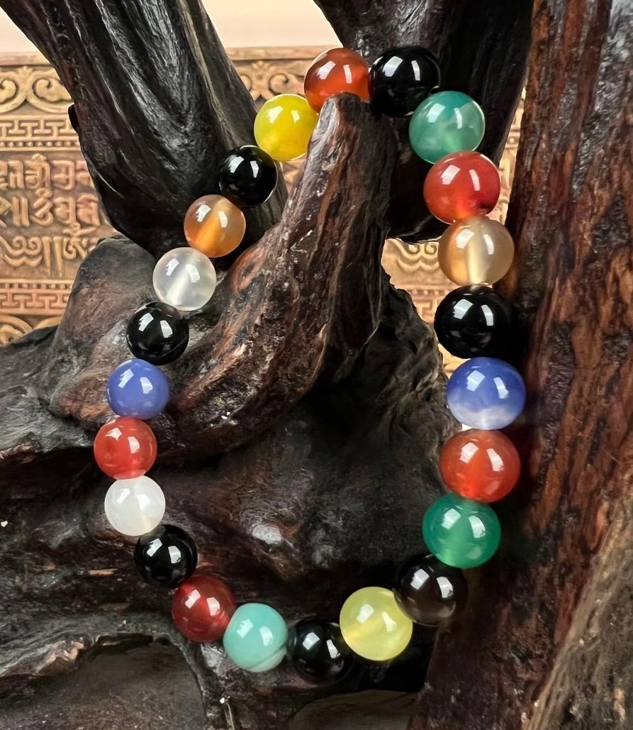 Armreif aus bunten Achatperlen - Image 7