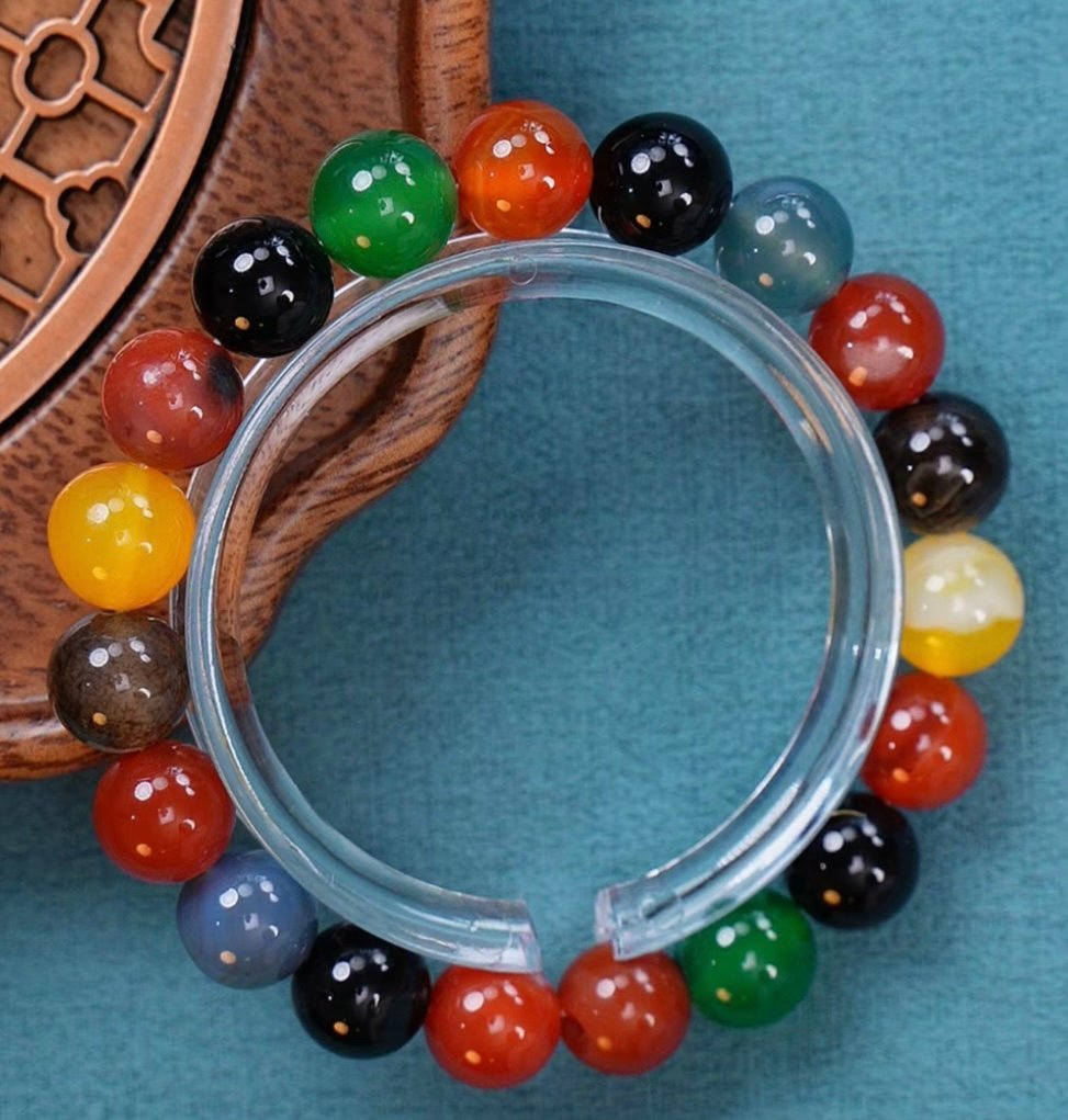 Armreif aus bunten Achatperlen - Image 9